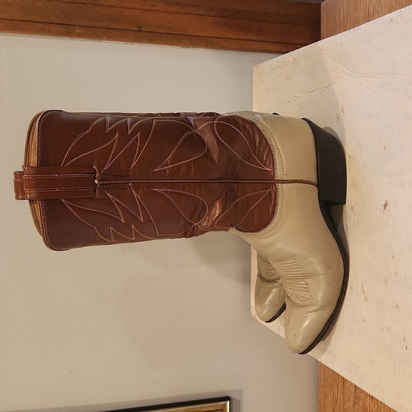 TONY Lama Women's Leather Ywo Tone Cowboy Boots - Picture 7 of 15